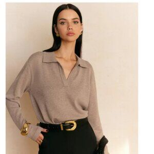 Commense Leisure Collared Pullover Sweater